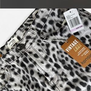 Kensie Vintage Luxe Animal Print Pants 6/28 NwT⭐️ black white leopard print